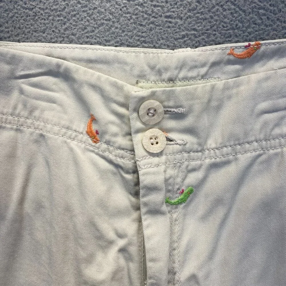 bamboo trader bermuda Beige shorts size 14 Embroidery,Pockets Zipper